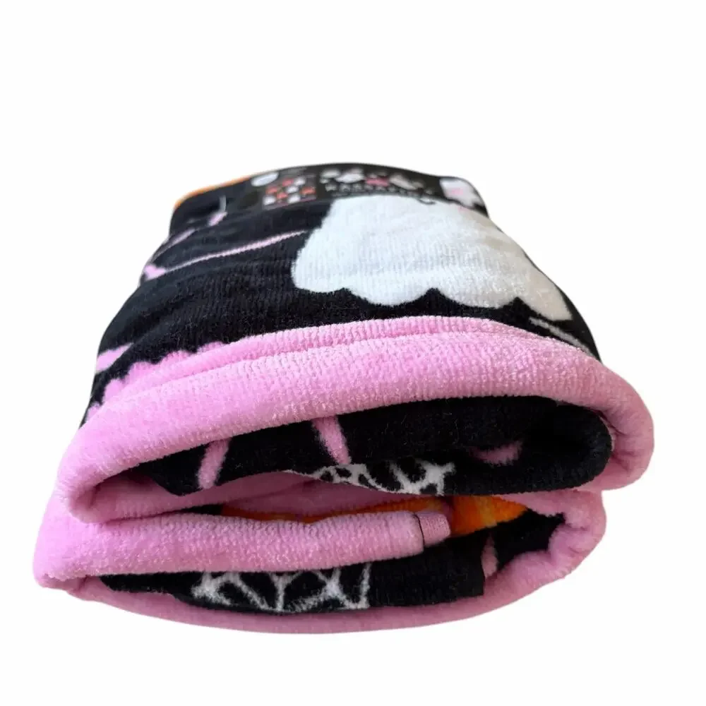 NEW Kassafina Coquette Halloween Bath Towel Set of 2 100% Cotton VIRAL